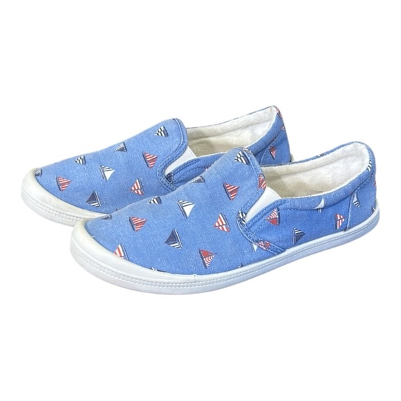 Tommy Bahama Shoes - Tommy Bahama Rossi Blue Fabric Casual Slip On Boat Shoe Loafer Women's Size 8